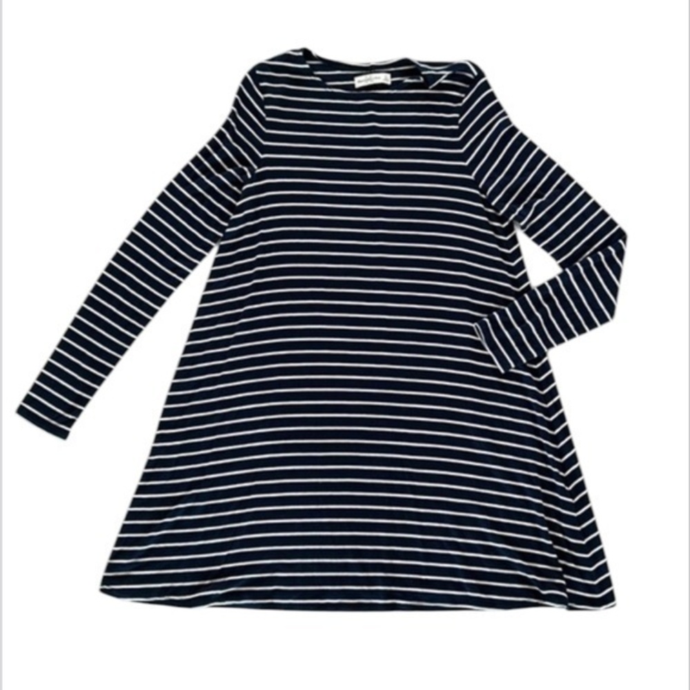 Abercrombie & Fitch navy blue striped long sleeve tshirt dress size small